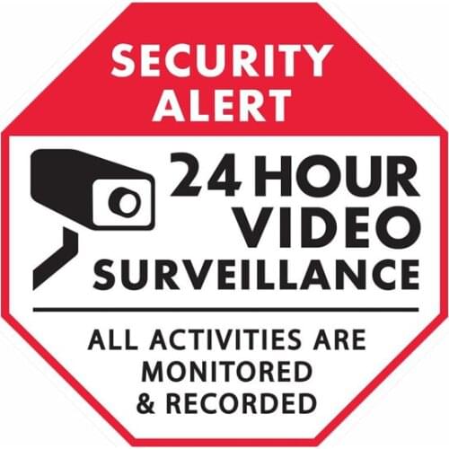 3.3"*3.3" CCTV Video Security Stickers, Vinyl Decals