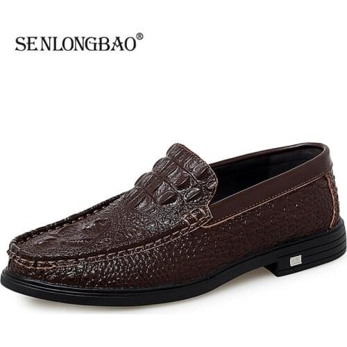 2020 New Brand Fashion Mens shoes Leather Mens Casual Shoes Mens Handmade Casual Flat Shoes Soft Shoes Mens Driving Shoes