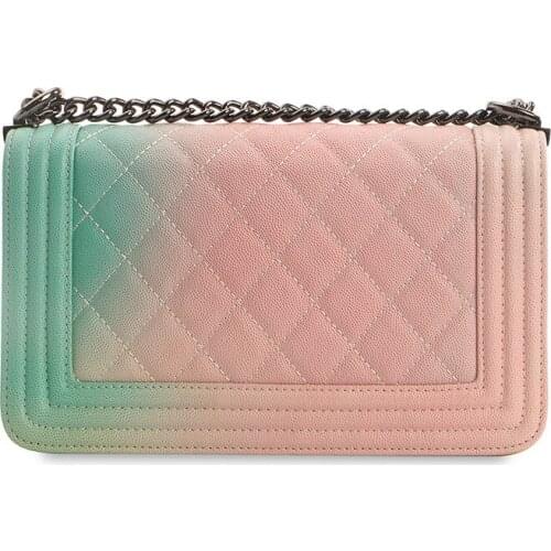 New Rainbow Chain Crossbody Bags Women Luxury Party Office Handbags Women Bags Designer Diamond Lattice Shoulder Bag Female