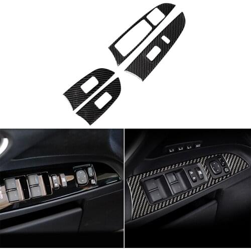 Real Carbon Fiber Car Window Lifter Control Frame Switch Armrest Panel Trim Cover For Lexus IS250C 300 350C 2006-2012 Sticker