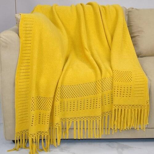 Throw Thread Blanket with Tassel for Bed Sofa Plaid Travel Car Airplane Nap Blankets Soft Wall Tapestry Bedcover Mantas Koc
