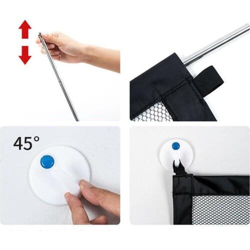 Portable Dogs Mesh Gate Safety Fence Folding w/ Zipper for Hall Doorway