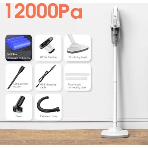 Cordless USB Chargable Handheld Vacuum Cleaner for Home Car 12000Pa Big Suction Vacuum Cleaner Collector Aspirator