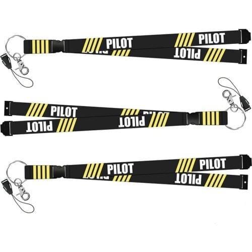 3 PCS/LOT Fashion Pilot Lanyards for Keys Neck Strap For Card Badge Gym Co-Pilot Key Chain Lanyard Hang Rope Keychain Lanyards