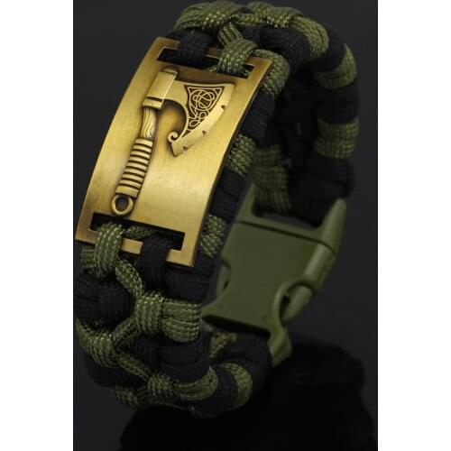 Handmade Nordic Jewelry Viking Axe Paracord Bracelet Nordic Jewelry With Gift bag
