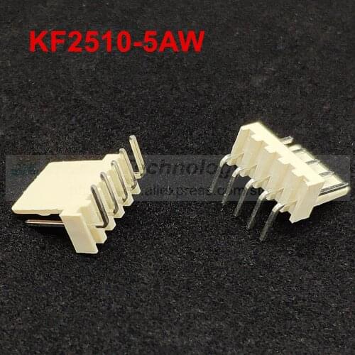 50pcs/lot KF2510 KF2510-5AW male connector right angle Pin header 2.54mm 5pin free shipping