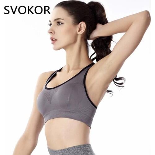 SVOKOR Plus Size Underwear Women Sexy Active Bra Push Up Full Coverage Sport Shockproof U-Neck Wireless Bras Running Cropped