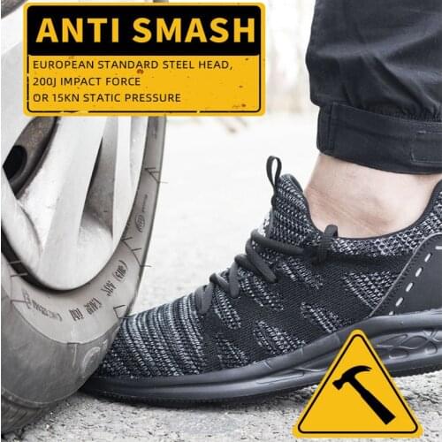 Safety Shoes for Men Womens Steel Toe Cap Trainers Lightweight Work Boots Mesh Breathable Sneakers