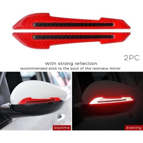 1 Pair Car Rearview Mirror Reflective Sticker Car-Styling Safety Sticker Mirror Warn Car Rearview Reflective Sticker Warnin T0K2