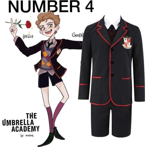The Umbrella Academy Cosplay Costume Full Sets Adult Boys Girls School Uniform Halloween Costume Mask Sweater Dress up C145M27