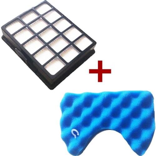 1*Dust Hepa Filter & 1 Set Blue Sponge Filters Kit for Samsung DJ97-00492A SC6520 SC6530/40/50/60/70/80/90 SC68 Vacuum Cleaner