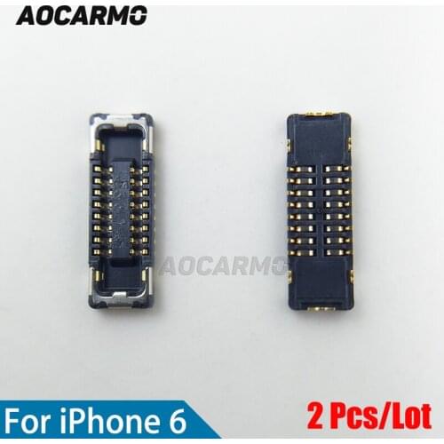 Aocarmo 2Pcs/Lot Home Button Touch ID Flex Cable FPC Connector Replacement For iPhone 6 4.7 On Motherboard