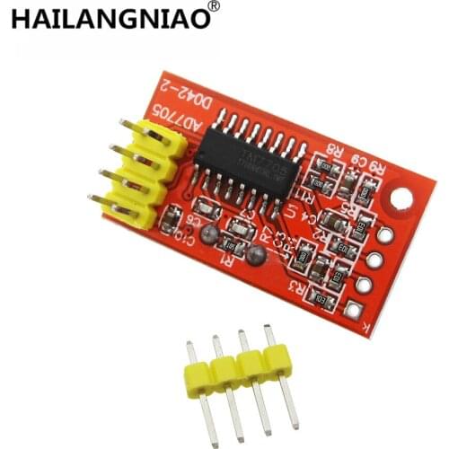 5PCS/LOT AD7705 dual channel 16 bit ADC data acquisition module input gain programmable SPI interface TM7705