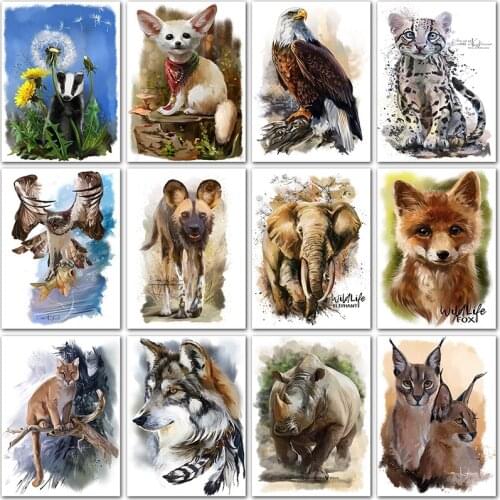 5D DIY Diamond Painting animals Cartoon wolf cat lion Cute dogFull Square&Round Diamond mosaic Diamand embroidery Cross stitch