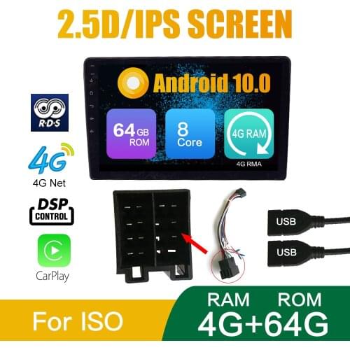 Android 10.0 Octa Core 4GB 64GB 9 Inch 10 inch Radio Video Player Universal Auto Stereo GPS For Toyota Nissan Suzuki ISO