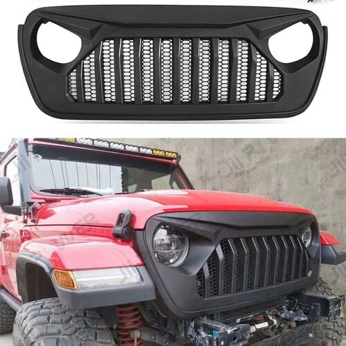 Car Styling Racing Grill For Jeep Wrangler JL 2018-2020 Front Mesh Race Mask Grills Modified Accessories