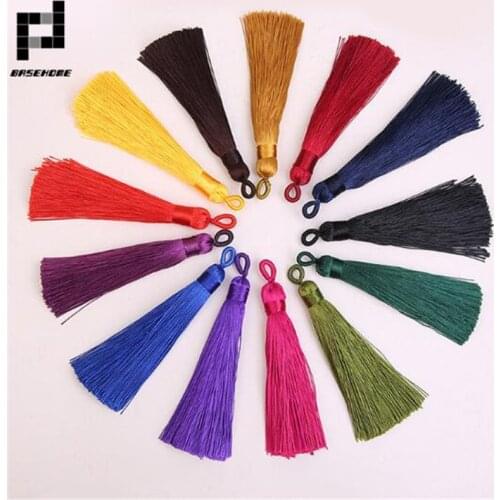BASEHOME 10pcs/lot 7cm Multicolor Silk Tassel Cord Handmade polyester Thread Tassels Charms for DIY Making Findings Materials