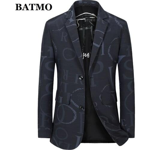 BATMO 2021 new arrival spring&summer high quality thin blazer men,male print jackets 21069