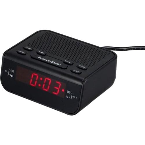 T3EC Digital FM Alarm Clock Radio With Dual Alarm Sleep Timer LED Red Time Display SZ