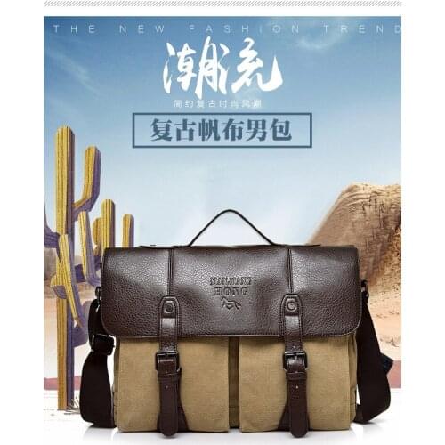 New Korean Business Travel Mens Shoulder Messenger Bags Horizontal Laptop Bag Outdoor Canvas Bag Men Handbags bolso para hombre