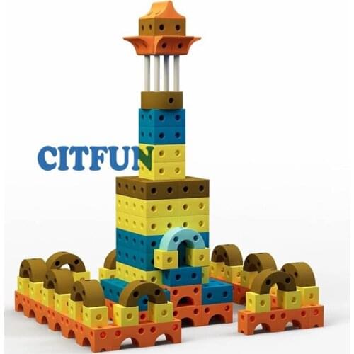 DIY kids educational EVA soft foam block Tower game set small block
