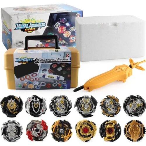 Hot Sale Bayblade B133 B134 B135 B127 Toys 12pcs With Launcher Yellow Box XD168-21F Christmas Halloween Gift YH2187