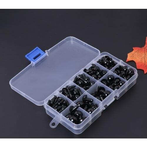191pcs 6-20mm Black Plastic Safety Eyes For Teddy Bear/Dolls/Toy Animal/Felting