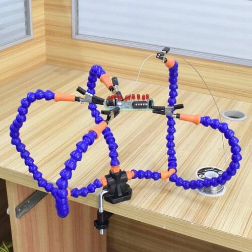 Third Hand Soldering Tool PCB Holder 5 Arm Flexible Helping Hands for Hobby Work