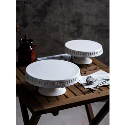 Ceramics White Cake Stand Wedding Cake Tools for Cupcake Display Plate Party Event Home Decoration Bakeware Kitchen