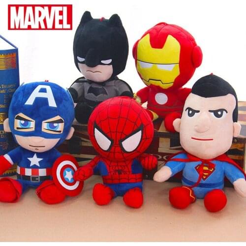 27CM Disney Marvel Spider Man Anime Plush Dolls Super Heroes Avengers Iron Man Cartoon Action Figure Toy for Kids Boy Xmas Gift