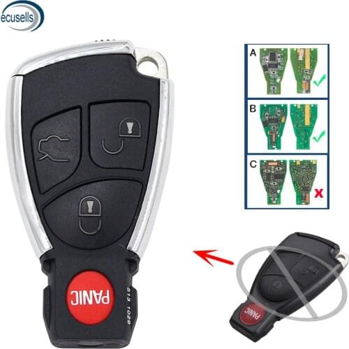 Modified 3+1/4 Button Remote Key Shell Case Fob for-Mercedes-Benz CLS C E S Bright Side with Small Key