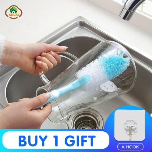 MSJO Cleaning Brush For Bottles Cleaner Pan Kitchen Bathing Home Handle Cleaning Brush Water Bottle kitchen Cleaning Accessories