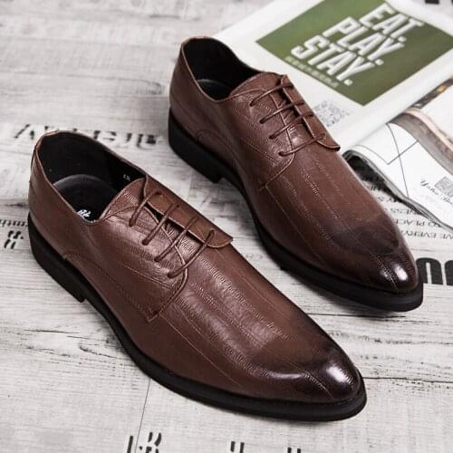 Mens Shoes Large Size Men Formal Shoes 2020 Casual Leather High Heel Dress For Man Sport Mens Winter Designer Stylish