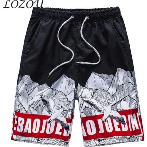 Mens Quick-Drying Five-Point Loose Couple Shorts Summer Plus Size Beach Pants Male Oversize Casual New Clothing Thin Printed