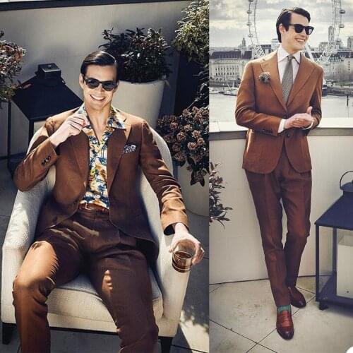 Smart Casual Men Tuxedos Handsome 2 Pieces Classic Wedding Party Groomsmen Suits Custom Made Bussiness Daily Jacket