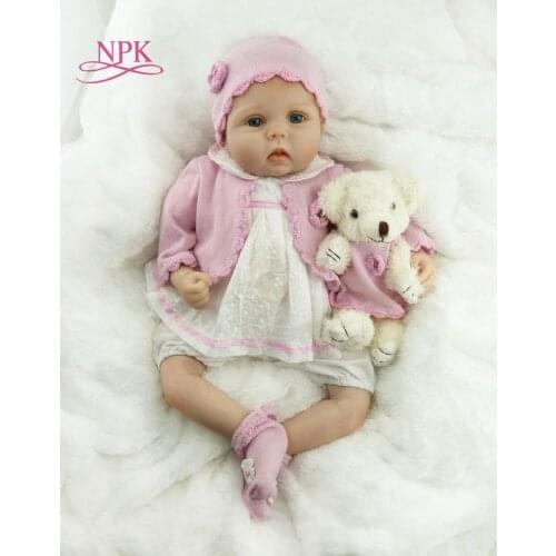 NPK 55cm soft real touch cloth body soft silicone Vinyl Reborn Baby Doll Toy For Girl Boys Newborn Dolls bebes reborn doll