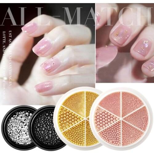 Caviar Nail Art Beads Decoration Micro Round Ball Nail Alloy Beads 3D Nail Rhinestones