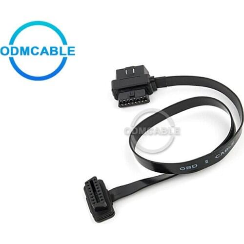OBD2 Car Extension Line OBDII Flat Thin Noodle 16Pin Male To Female Extension Connector Splitter Cable 60CM