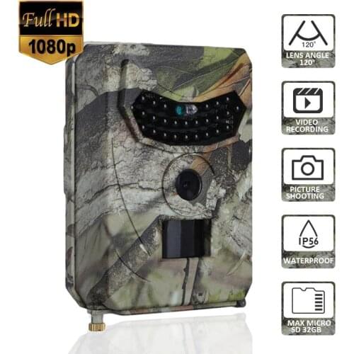 PR100 Hunting Camera Photo Trap FHD Waterproof 1920*1080P 12MP PIR Wildlife Trail Cameras for Outdoor Hunting Scouting Game