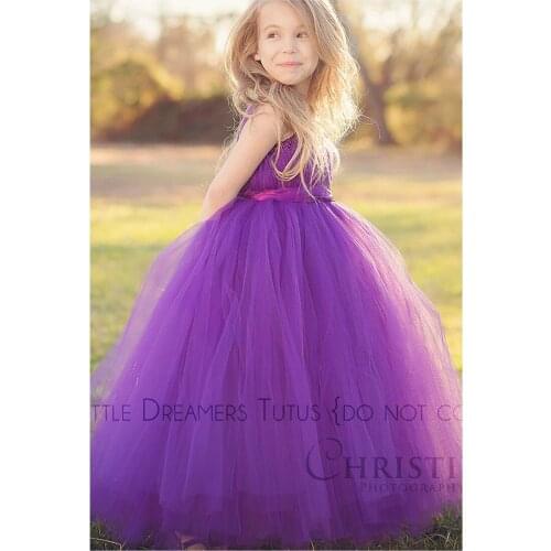 2017 Girls Dresses Ball Gown Princess Wedding Party Dress Bow ribbon Girls Summer Party Clothes kids photography props for 1-12Y