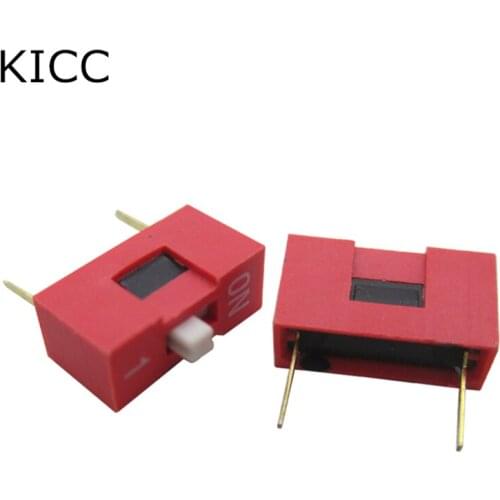 Smooth 1P 2.54mm DIP2 Red toggle switches DIP switch 100PCS