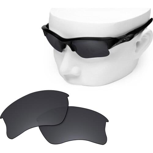 OOWLIT Polarized Replacement Lenses of Black Dark Grey for-Oakley Flak Jacket XLJ Sunglasses