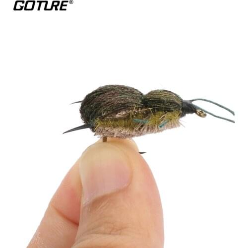 Goture 2pcs/Lot Fly Fishing Lure Bait Beetle Cicada Dry Flies Insect for Carp Bass Pike Salmon Fishing pesca