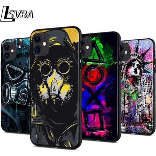 DJ Man Antigas mask For Apple iPhone 12 Pro Max Mini 11 Pro XS Max X XR 6S 6 7 8 Plus 5S Bright Black Phone Case