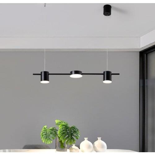Modern Suspension Led Pendant Lamp Track Light Black for Living Dining Room Bar Counter Decorative of Ceiling Home Art Deco 220v