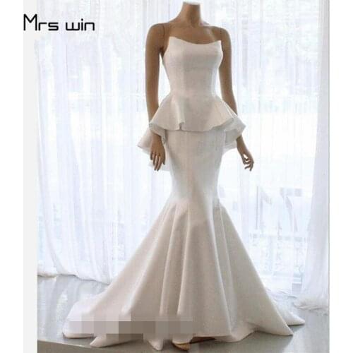 Mrs win Wedding Dress Ruffles Elegant Wedding Dresses Mermaid Bridal Formal Gowns Bridal Train Plus Size Vestido de novia HR003