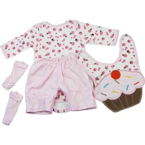 Cake Bib Baby Clothes 4 pcs Fashion 22-23 Reborn Baby Dolls Girl Clothes Sets For kids DIY Gift Newborn baby Doll Accessories