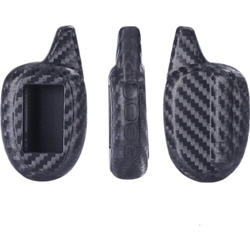 Carbon Fiber Silicone Key Cover For Scher-Khan Magicar 7 M12 M11 M9 M8 M7 Russia 2-Way Car Alarm Silica Gel LCD Remote Case