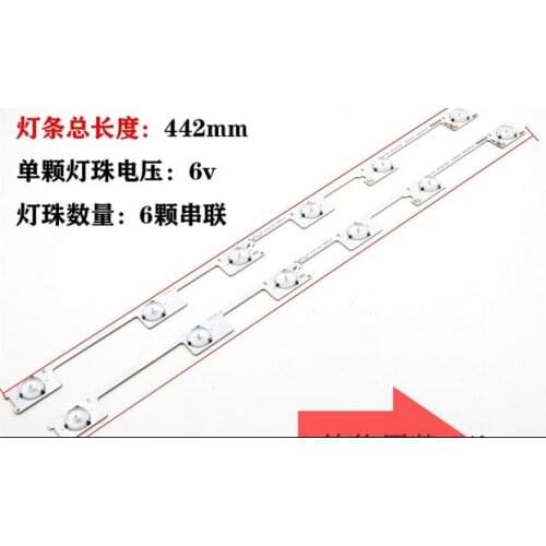 10pcs x 6v LED Bar TV Backlight Strips for Konka KDL48JT618A 258YTK Panel 35018539 6-LEDs 442mm 48'' TV Backlit