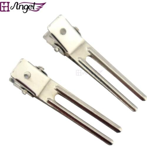 1200pcs 45mm double Prong Alligator grip Clips, metal hairpins with No Teeth Hair Accessory Silver